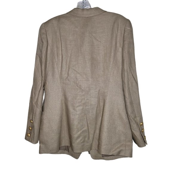 William Pearson New with Tags Vintage 2 Piece Taupe Linen Suit Blazer Skirt 14 - Picture 3 of 11